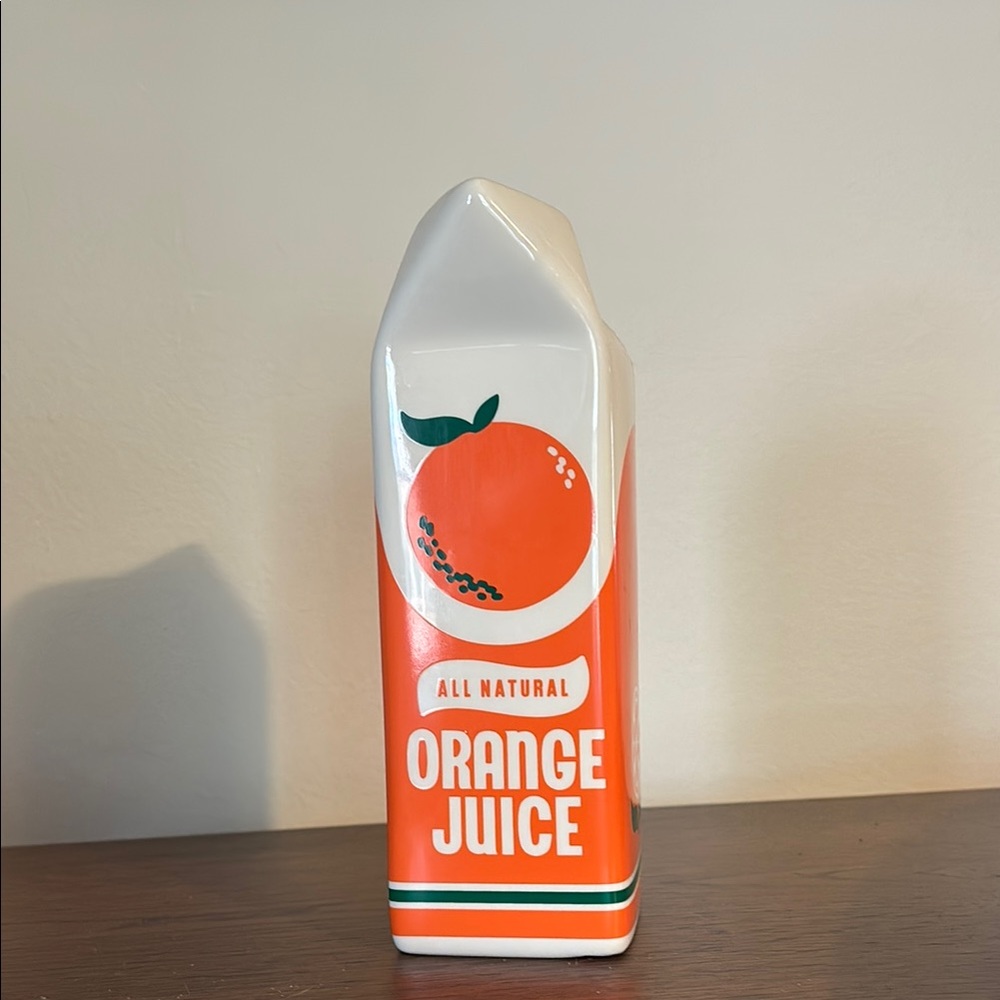 Vintage Inspired Orange Juice Ceramic Vase